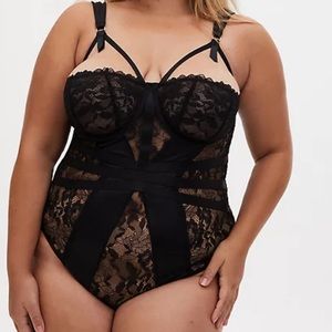 Torrid Satin & Lace Underwire Bodysuit